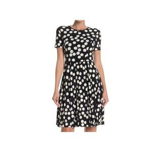 NORDSTROM - MAGGY LONDON Bouncing Dot Pleated Fit & Flare Dress, Size S - NWT